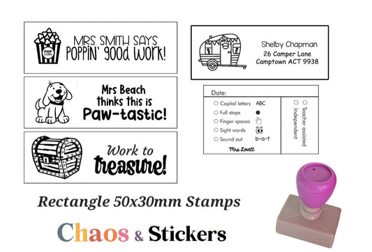 Rectangle 50x30mm Stamps